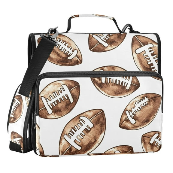 ALAZA Zipper Binder Retro Football 3 Ring Trapper Keeper File Folder Organizer Bag