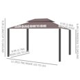 thumbnail image 3 of Outsunny 10’x13’ Double Top Gazebo w/ Mesh Netting, 3 of 10