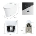 thumbnail image 2 of Smart Toilet Bidet Combo with Self-Cleaning Nozzle,Upmarket Compact Dual Flush Toilet 1/1.28 GPF,Tank less toilet with Foot Sensor Flush Night Light,Knob Control,Power Outage Flushing, 2 of 8