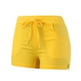thumbnail image 5 of JIKNTTR Womens Fashion Shorts Drawstring Cotton Beach Pocket Lightweight Comfy Stretch Short Elastic-Waist Inseam Running Gym Summer Classic Fit Shorts, 5 of 9