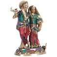 thumbnail image 2 of 16" Radha Krishna Brass Sculpture Handmade - Divine Couple Idol, 2 of 3