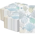 thumbnail image 1 of wonima02 200 Seashell Napkins Bulk 3 Ply Summer Ocean Sea Guest Napkins Coastal Beach Nautical Coastal Bathroom Paper Guest Towel for Bathroom Wedding, 7.9 x 4.3 in(Coral), 1 of 1