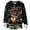 Black, variant on Festive Print Cozy Flannel Pullover Sweater For Long Sleeve Casual Crewneck Holiday Top