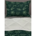 thumbnail image 3 of Nautical Comforter & Sham Bedding Set, Tropical Fish Underwater Plants Jellyfish and Seaweed Ocean Art, 3 pcs Duvet Set Microfiber Filling Quilt, 5 Sizes, Reseda Green Green, by Ambesonne, 3 of 4