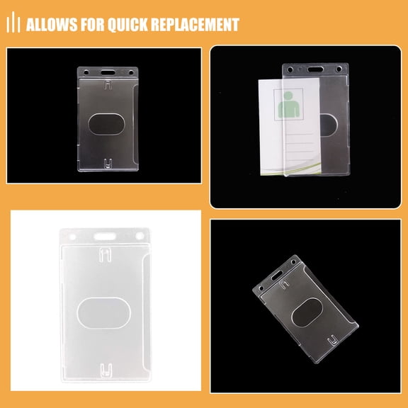 Milisten 5Pcs Clear Hard Plastic Badge Holder Transparent Design for Easy Identification 10.1x5.9x0.3in