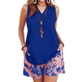 thumbnail image 2 of Jaimenalin Women'S Two Piece Short Sets Casual Oversized V Neck Shirts Shorts Outdoor Vacation Travel Outfit Flower Color 4 XL, 2 of 5