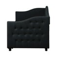 thumbnail image 6 of Twin Size Daybed, Upholstered Twin Size Daybed with Trundle, Solid Wooden Sofa Bed Frame with Button Tufted for Bedroom Living Room Guest Room, Gray, 6 of 7