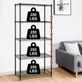 thumbnail image 5 of 5 Tier Storage Shelves, 1250 Lbs Capacity Heavy Duty Wire Shelving Unit, NSF Metal Shelf, Adjustable Storage Rack for Garage Pantry Kitchen Office Laundry- 14" D X 36" L X72 H, Black, 5 of 9