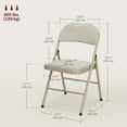 thumbnail image 3 of HOMCOM Chaises Pliantes en Métal avec Coussin en Lin Chaises Pliables Beige, 3 of 10