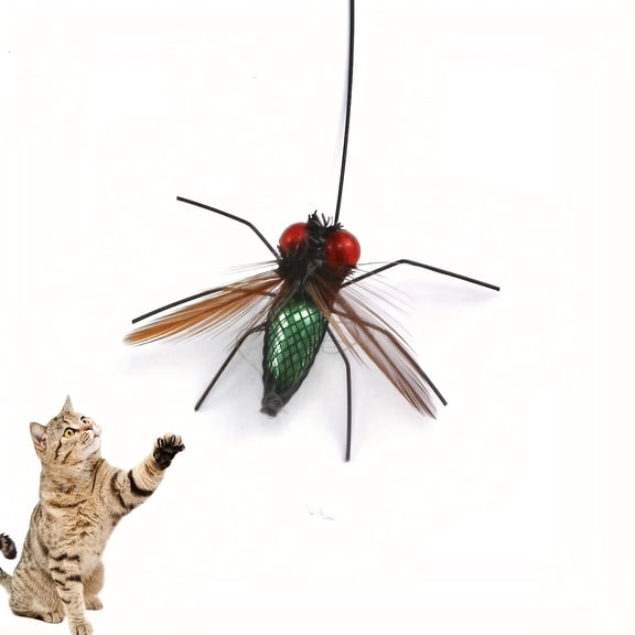 Clearance! Plumora Interactive Cat Toy Fly Head - Realistic Insect Refill, Cat Toys Interactive for Self-Play, Boredom Buster, Durable Fun for Wand Play with Kittens