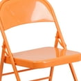 thumbnail image 3 of Flash Furniture HERCULES COLORBURST Series Orange Marmalade Triple Braced & Double Hinged Metal Folding Chair, 3 of 12