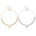 thumbnail image 4 of Qarigey Tobillera Elefante Tobillera Ajustable Oro Plata para el Día de San Valentín Ropa, zapatos y accesorios Miscelánea plata Qarigey AP009822-02, 4 of 6