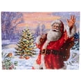 thumbnail image 3 of Northlight Lighted Santa with Christmas Tree Canvas Wall Art - 11.75" x 15.75", 3 of 7