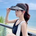 thumbnail image 4 of facefd Chapeau de Soleil pour Femmes et Hommes avec Visière Élastique Réglable pour Golf Randonnée Noir, 4 of 9