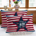 thumbnail image 2 of 2 Pack Outdoor Waterproof Throw Pillows,4th of July American Star Decorative Rectangle Pillow Case Patio Pillows for Chair Couch Sofa 20x12in, 2 of 9