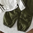 thumbnail image 5 of Lumosvexa Girls Fall Outfit Sets, Long Sleeve Sweatshirt and Jogger Cargo Pants Casual Comfort Active Clothes 2 Piece Army Green 4t, 5 of 6