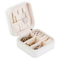 thumbnail image 2 of Jewelry Organizer Travel Box - Portable Mirror Jewelry Storage Case White, 2 of 6