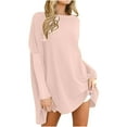 thumbnail image 1 of cfhntfmh Pull Femme Confortable Manches Longues Col Rond Tunique Extensible Douce Hiver Automne Chaud Décontracté Long Pull, 1 of 7