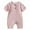 Pink, variant on Baby Girl Romper Summer Solid Color Short Sleeve Ribbed Romper Jumpsuit Black Soft Clothes 3-6M