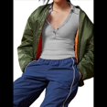 thumbnail image 1 of Camisetas Henley de Larga para Mujer, -Otoño 2025, de Punto Acanalado con Botones, Corte Entallado, Blusas Básicas Informales. Gris M, 1 of 7