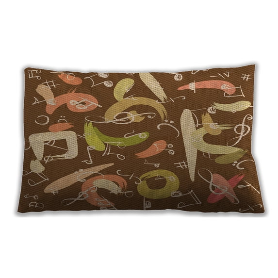 Ahgly Company Patterned Outdoor Rectangular Saddle Brown Lumbar Throw Pillow, 13 inch by 19 inch