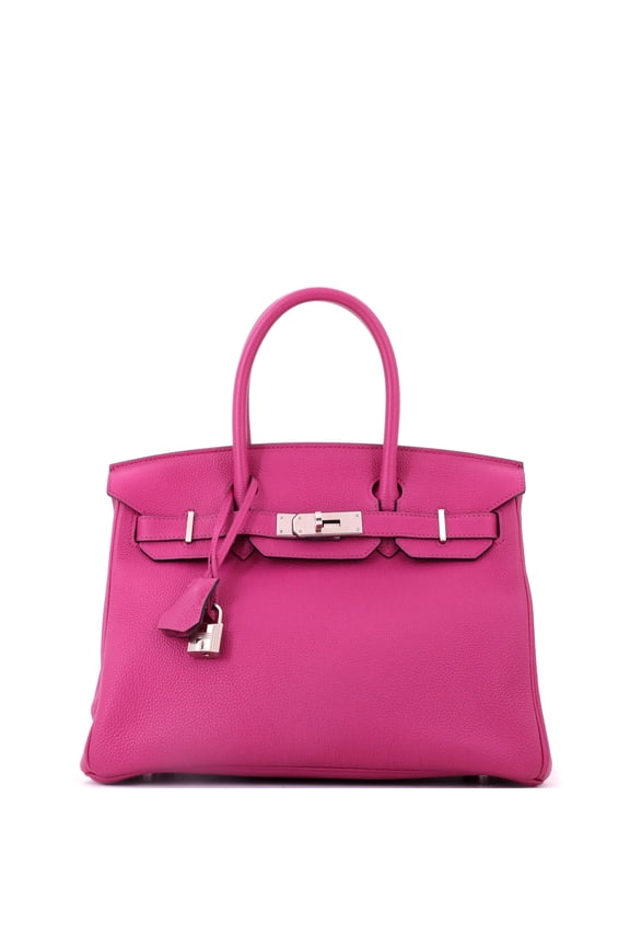 Pre-Owned Birkin Handbag Rose Pourpre Togo with Palladium Hardware 30 By Rebag
