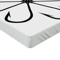 thumbnail image 2 of Ambesonne White Fitted Sheet, Fishing Hook, Full Size, White and Black, 2 of 3