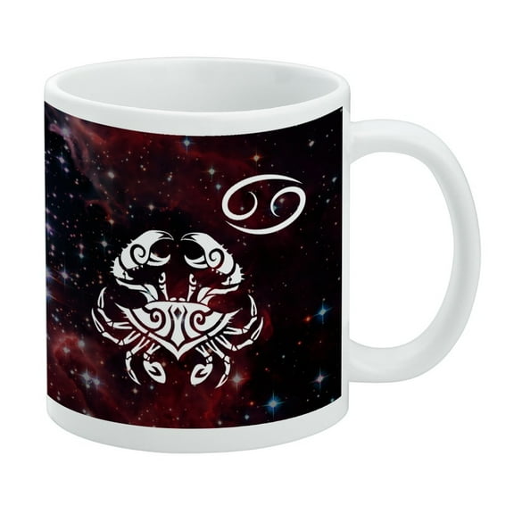 Cancer Crab Zodiac Sign Horoscope in Space White Mug