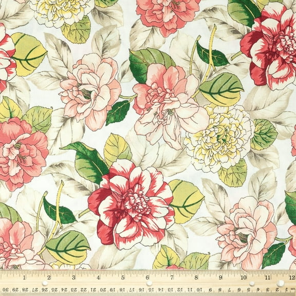 Waverly Inspirations 45" 100% Cotton Garden Sewing & Craft Fabric 8 yd By the Bolt, Coral