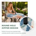 thumbnail image 4 of Round Outdoor Tablecloth with Umbrella Hole and Zipper, Sea Turtle Coastal Tablecloth with Elastic Waterproof, Summer Beach Coral Nautical Rustic Patio Table Covers for 45" - 54" Picnic Pool Tables, 4 of 9
