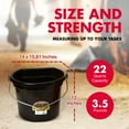 thumbnail image 3 of Little Giant 22 Quart Flat Plastic Animal Feed Bucket with Knob Bail, Black, 3 of 8