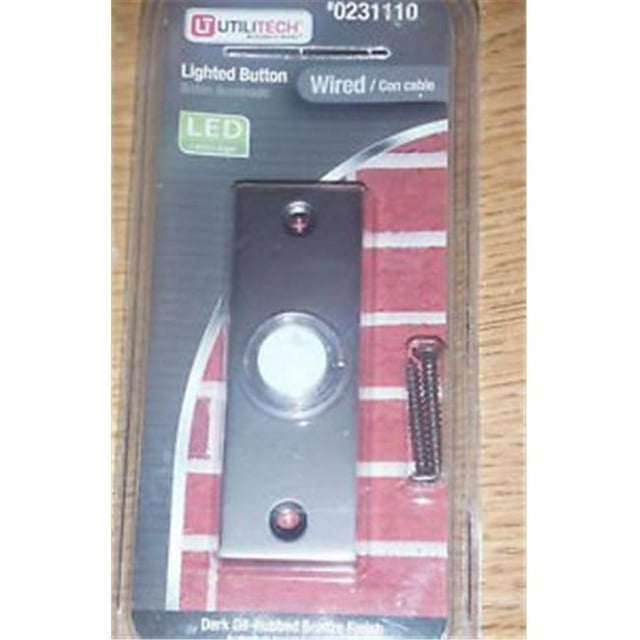 Nutone PB15LBR Oil Rubbed Builder Kits Decorative Lighted Door Bell Pushbutton, Bronze
