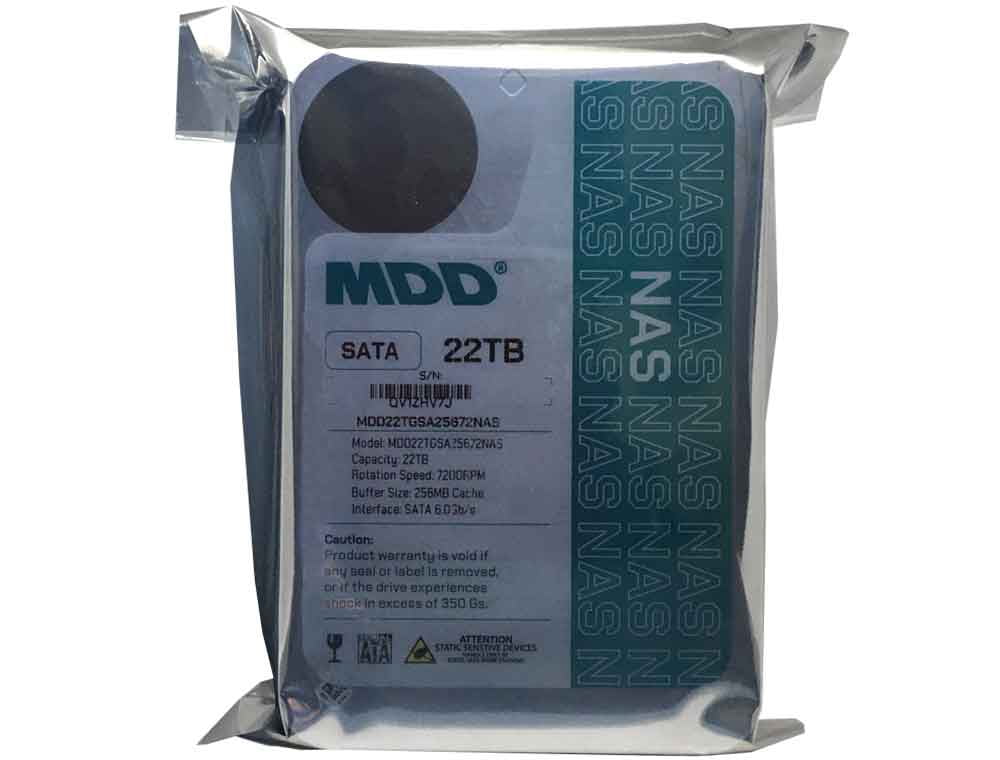 Restored MDD (MDD22TS25672NAS) 22TB 7200RPM 256MB Cache SATA 6.0Gb/s 3.5inch Internal NAS Hard Drive (Refurbished)