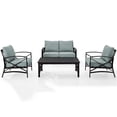 thumbnail image 3 of Afuera Living 4-Piece Metal/Fabric Sofa Set in Mist Green/Oil Rubbed Bronze, 3 of 11