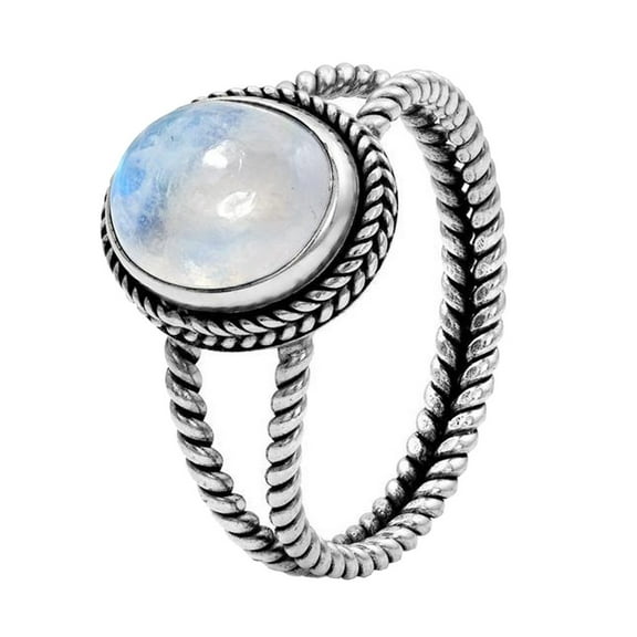 Jewelry VerPetridure Retro Charm Women's Wedding Ring Engagement Luminous Stone Egg Shape Gem Ring