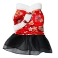 thumbnail image 1 of Ropa para perros Vestidos para cachorros Traje Tang Estilo de año nuevo chino Calor de invierno Patrones múltiples Perros con estilo Disfraz para Bichon XL Rojo floreciente Inevent PT000711-16, 1 of 2