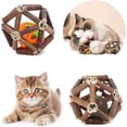 thumbnail image 1 of Pelotas de juguete interactivas con hierba gatera (paquete de 2) para la diversión felina y la salud dental, 1 of 5