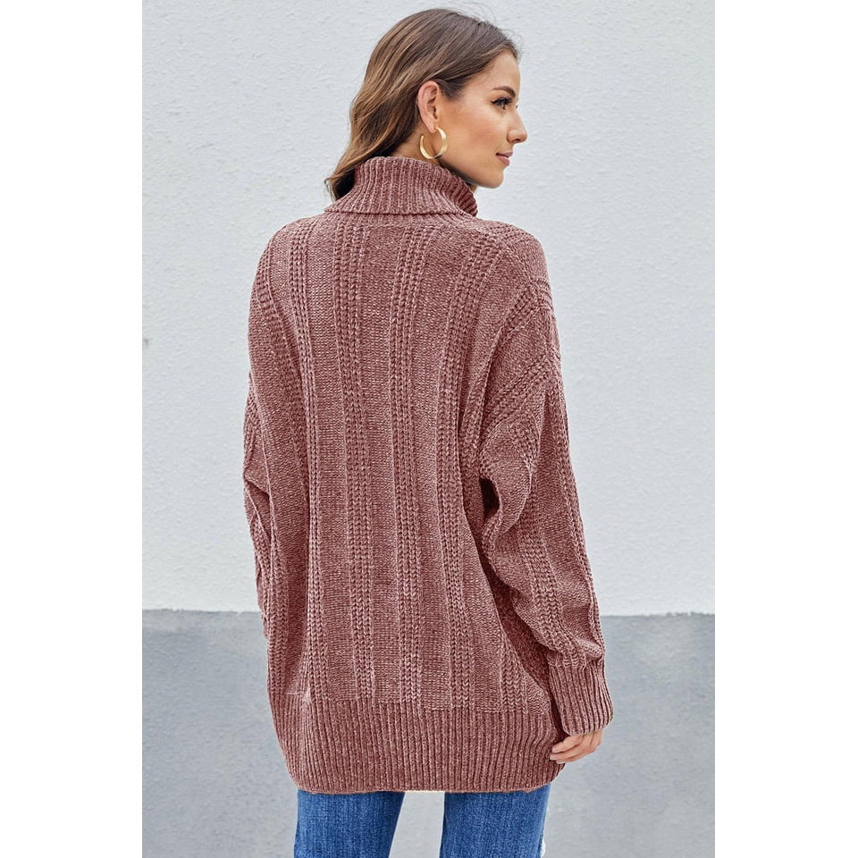 pink chenille cardigan