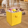 thumbnail image 1 of Cubo de almacenamiento de tela plegable, cesta de almacenamiento abierta, cesto de ropa plegable para habitación de niños, sala familiar, dormitorio, amarillo, 1 of 10
