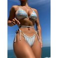 thumbnail image 2 of E8BF-Conjunto de Bikini con cuello Halter para mujer, traje de baño atrevido de dos piezas, Bikini triangular, ropa de playa, 2 of 5