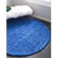thumbnail image 3 of Unique Loom Solo Solid Shag Collection Area Modern Plush Rug Lush & Soft, 7' 0 x 7' 0 Round, Periwinkle Blue, 3 of 15