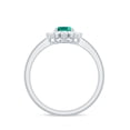 thumbnail image 3 of Rosec Jewels Lab Grown Emerald Oval Engagement Ring with Halo - 5X7 mm - Emerald Diamond Ring for Women - AAAA Grade Certified, 10K White Gold, US 9.50, 3 of 9