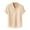 Khaki, variant on Inleife Mens Shirts Plus Size Fashion Men Casual Short Sleeve V-Neck Solid Button Shirt Tops