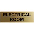 thumbnail image 1 of xianyou-Basic Electrical Room Door/Wall Sign | Durable Construction | Building Safety - Brushed Gold - Medium (1 Pack), 1 of 4
