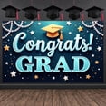 thumbnail image 3 of Pink Theme Graduation Banner Gold Stars Congrats Display Glitter Design Pink Balloons Grad Backdrop for Graduation Ceremony College Graduation Grad Party, 3 of 9