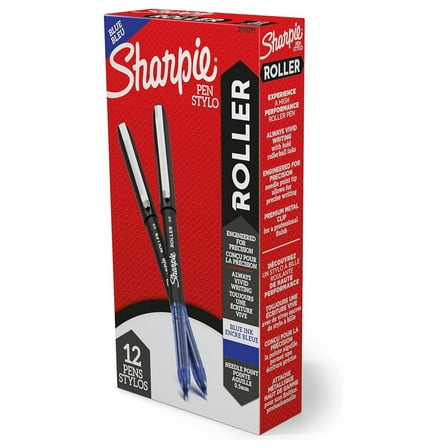 Rollerball Pen Needle Point (0.5mm) Precision Pen Blue 12 Count