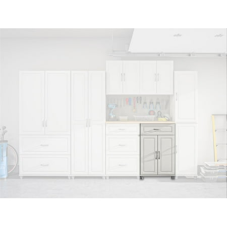 Systembuild Evolution Kendall 24" 1 Drawer/2 Door Base Garage Storage Cabinet, White