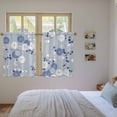 thumbnail image 3 of Blue White Floral Tier Curtains 54 Inch Length, Spring Botanical Leaves Farmhouse Cafe Short Curtains for Bathroom Over Sink, Small Kitchen Curtain Light Filtering Tiered Drapes 2 Panels 27.5"Wx54"L, 3 of 8