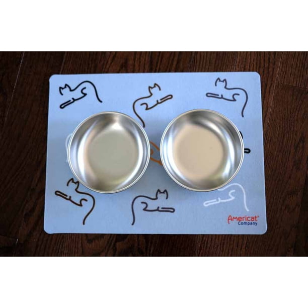 Cat Feeding Mat by Americat for Cat Food & Water Bowls Machine