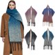 thumbnail image 5 of Bufanda cálida para mujer, chal colorido, suave y cómodo, elegante para clima frío, bufanda con flecos de color degradado, bufanda larga de moda, borla con cola de cerdo, 5 of 5